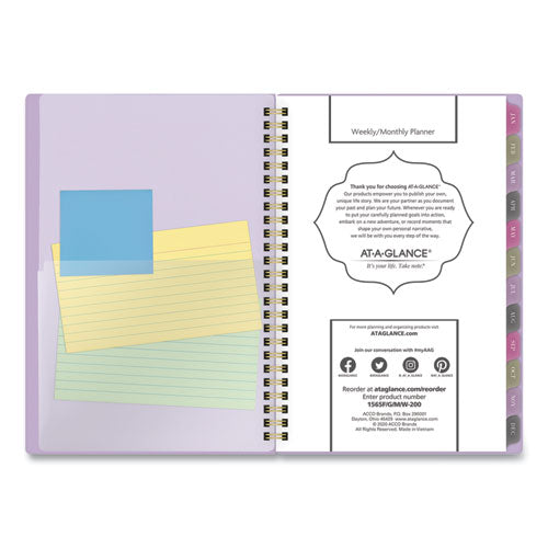 Badge Wave Weekly-monthly Planner, 8.5 X 5.5, Lavendar, 2022