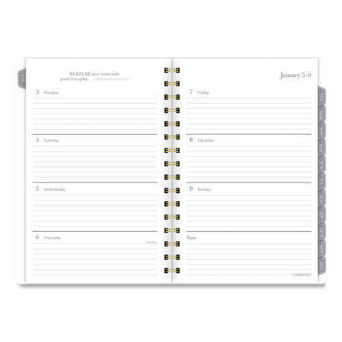 Mackenzie Weekly-monthly Planner, 8.5 X 5.5, Black-white Geo, 2022