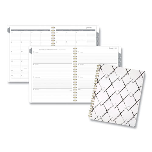 Mackenzie Weekly-monthly Planner, 11 X 8.5, Black-white Geo, 2022