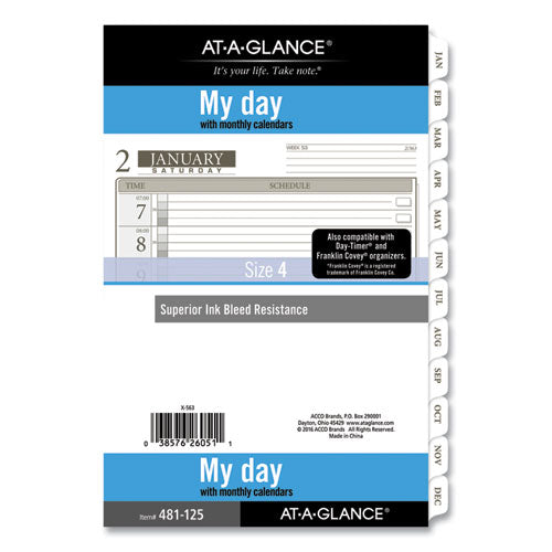 1-page-per-day Planner Refills, 8.5 X 5.5, White, 2021