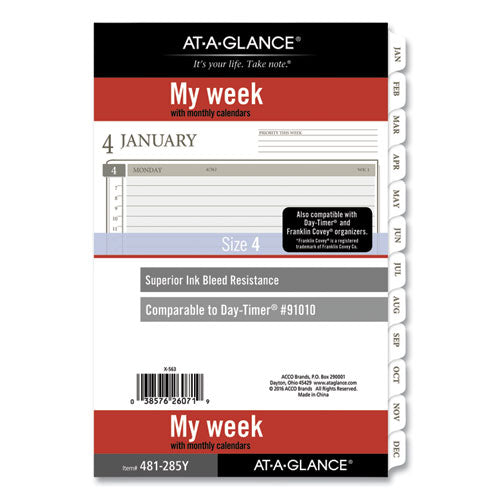 2-page-per-week Planner Refills, 8.5 X 5.5, White, 2021