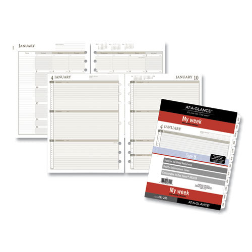 2-page-per-week Planner Refills, 11 X 8.5, White, 2021