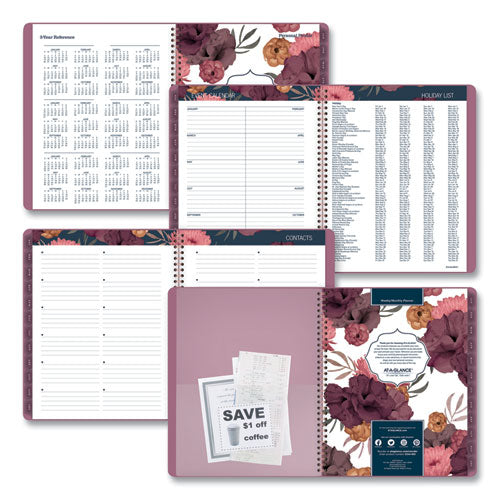 Dark Romance Weekly-monthly Planner, 11 X 8.5, Floral, 2021-2022
