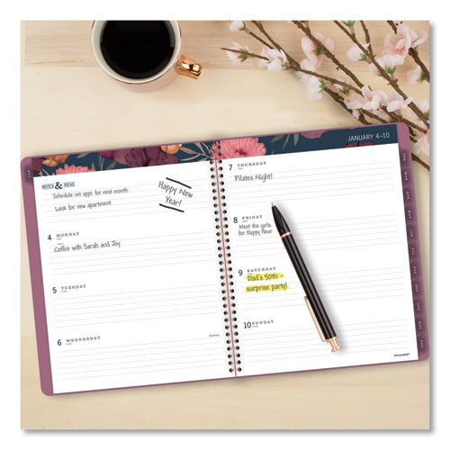 Dark Romance Weekly-monthly Planner, 11 X 8.5, Floral, 2021-2022