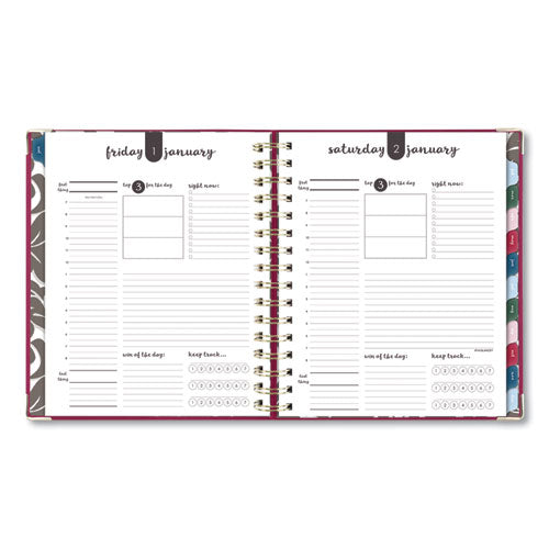 Harmony Daily Hardcover Planner, 8.75 X 7, Berry, 2021