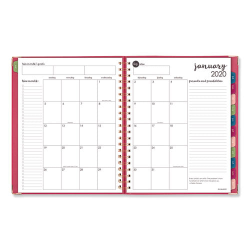 Harmony Weekly-monthly Hardcover Planner, 11 X 8.5, Berry, 2021-2022