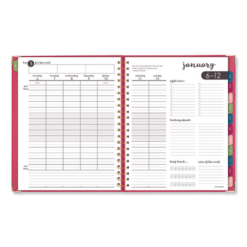 Harmony Weekly-monthly Hardcover Planner, 11 X 8.5, Berry, 2021-2022