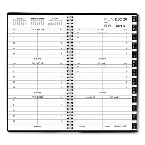 Compact Weekly Appointment Book, 6.25 X 3.25, Black, 2021