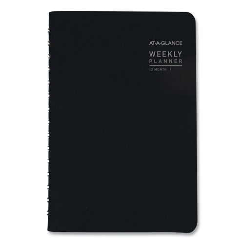 Contemporary Weekly-monthly Planner, Block, 8.5 X 5.5, Black Cover, 2021
