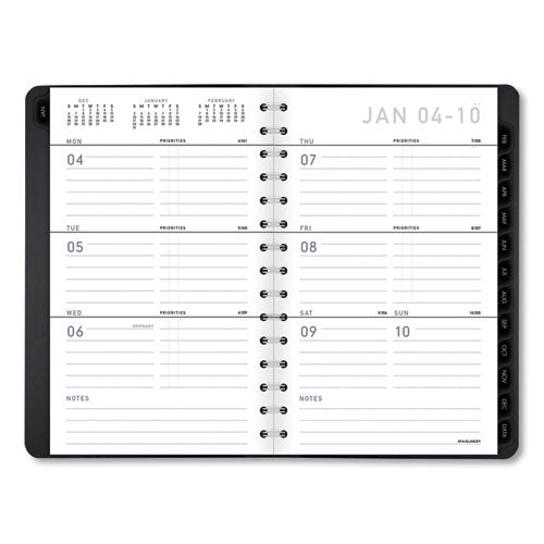 Contemporary Weekly-monthly Planner, Block, 8.5 X 5.5, Black Cover, 2021