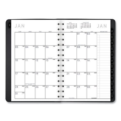 Contemporary Weekly-monthly Planner, Block, 8.5 X 5.5, Black Cover, 2021