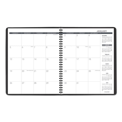 Monthly Planner, 11 X 9, Black, 2021-2022