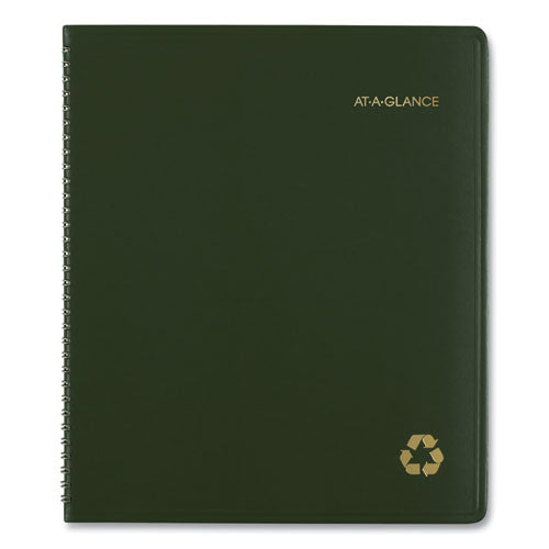 Recycled Monthly Planner, 11 X 9, Green, 2021-2022