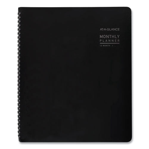 Contemporary Monthly Planner, Premium Paper, 11 X 9, Black Cover, 2021