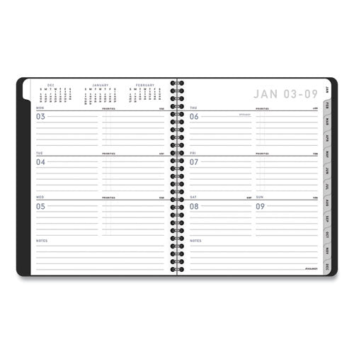 Contemporary Lite Weekly-monthly Planner, 8.75 X 7, Black, 2022