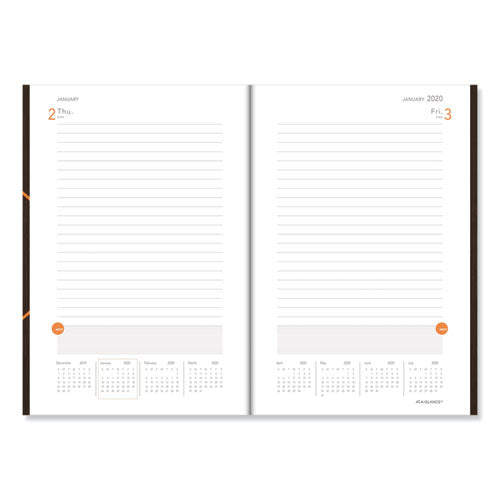 One-day-per-page Planning Notebook, 9 X 6, Dark Gray-orange, 2021