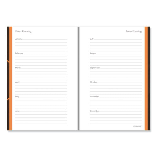 One-day-per-page Planning Notebook, 9 X 6, Dark Gray-orange, 2021