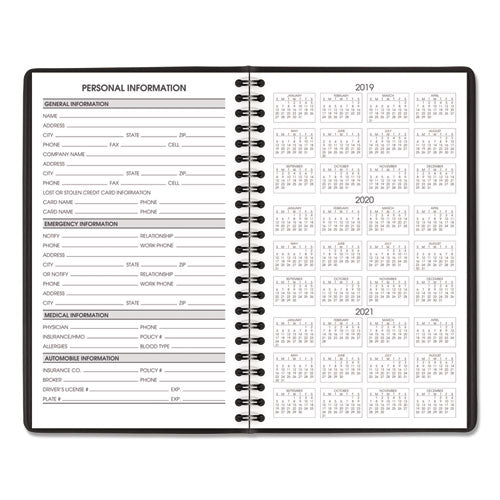 Daily Appointment Book With 15-minute Appointments, 8.5 X 5.5, Black, 2021