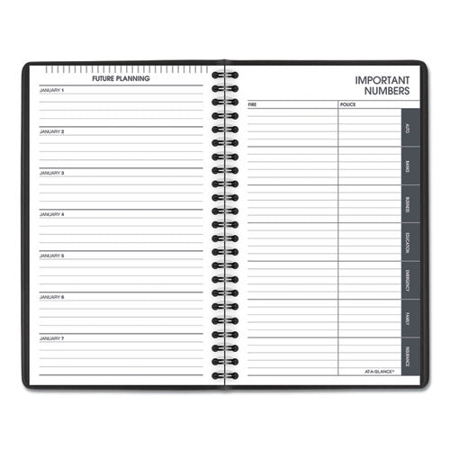 Daily Appointment Book With 15-minute Appointments, 8.5 X 5.5, Black, 2021