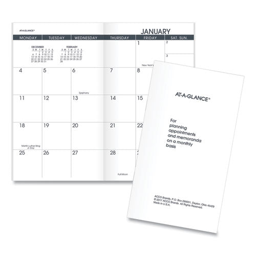 Pocket Size Monthly Planner Refill, 6 X 3.5, White, 2021-2022