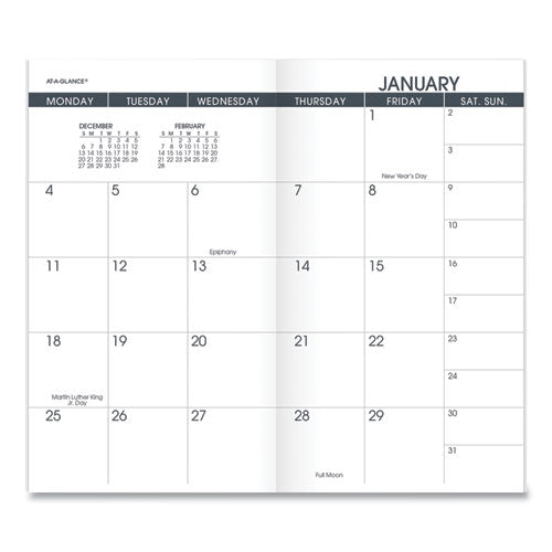 Pocket Size Monthly Planner Refill, 6 X 3.5, White, 2021-2022