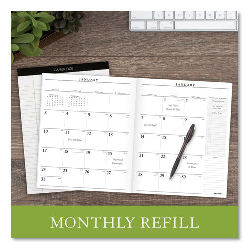Executive Monthly Padfolio Refill, 11 X 9, White, 2021