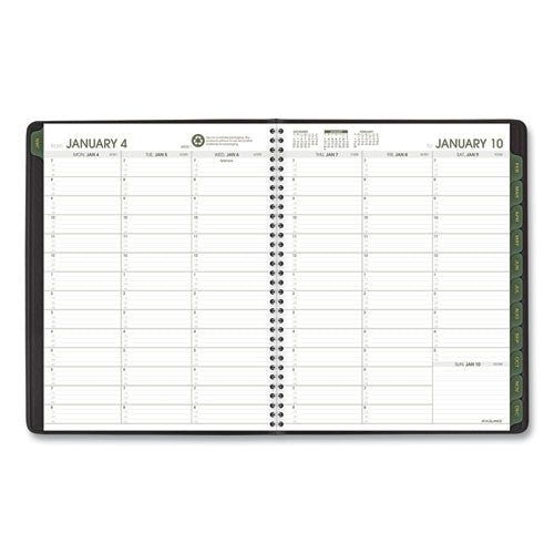 Recycled Weekly-monthly Classic Appointment Book, 11 X 8.25, Black, 2021