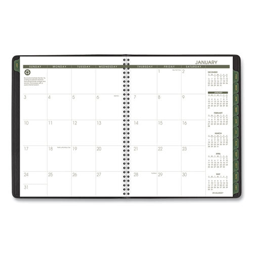 Recycled Weekly-monthly Classic Appointment Book, 11 X 8.25, Black, 2021