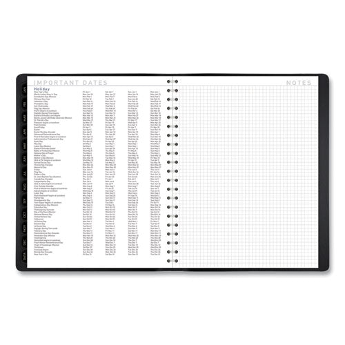 Contemporary Weekly-monthly Planner, Column, 11 X 8.25, Black Cover, 2021