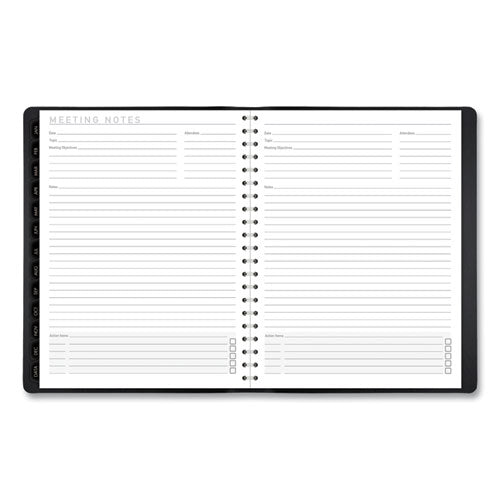Contemporary Weekly-monthly Planner, Column, 11 X 8.25, Black Cover, 2021