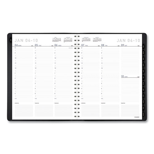 Contemporary Weekly-monthly Planner, Column, 11 X 8.25, Black Cover, 2021
