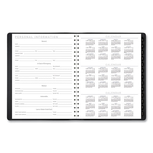 Contemporary Weekly-monthly Planner, Column, 11 X 8.25, Black Cover, 2021