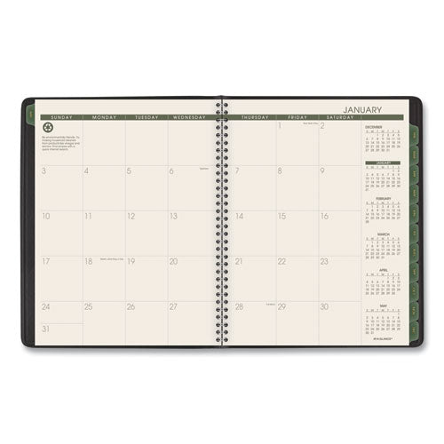 Recycled Weekly-monthly Classic Appointment Book, 8.75 X 7, Black, 2020