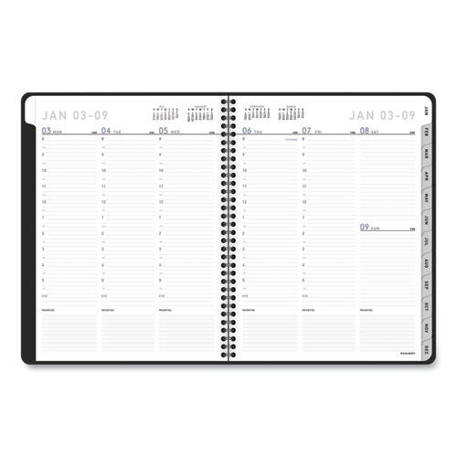 Contemporary Lite Weekly-monthly Planner, 11 X 8.25, Black, 2022