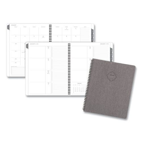 Elevation Linen Weekly-monthly Planner, 11 X 8.5, Black, 2021