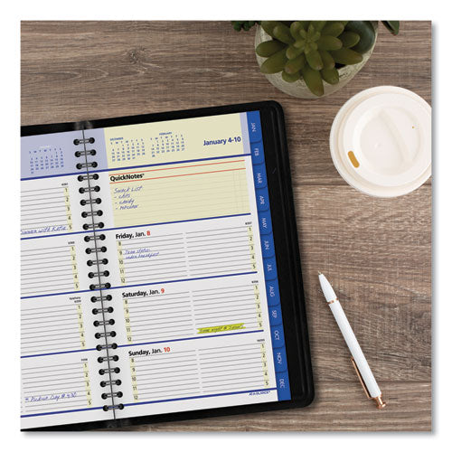 Quicknotes Weekly-monthly Appointment Book, 8.5 X 5.5, Black, 2021