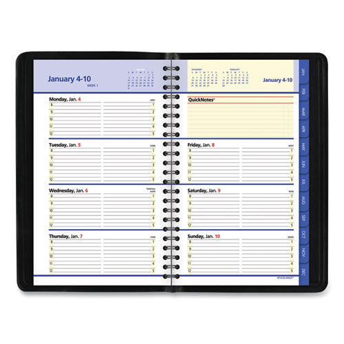 Quicknotes Weekly-monthly Appointment Book, 8.5 X 5.5, Black, 2021