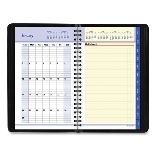 Quicknotes Weekly-monthly Appointment Book, 8.5 X 5.5, Black, 2021