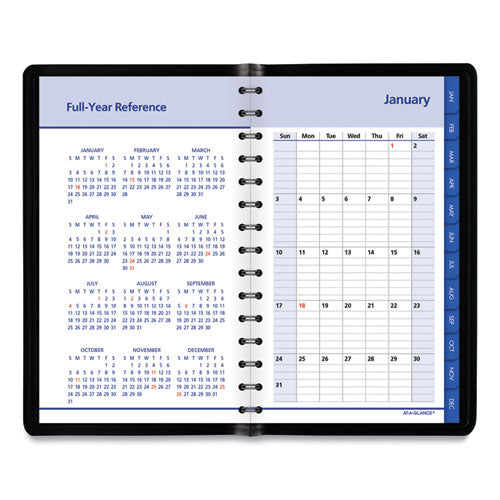 Quicknotes Daily-monthly Appointment Book-planner, 8.5 X 5.5, Black, 2021