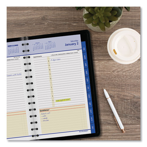 Quicknotes Daily-monthly Appointment Book-planner, 8.5 X 5.5, Black, 2021