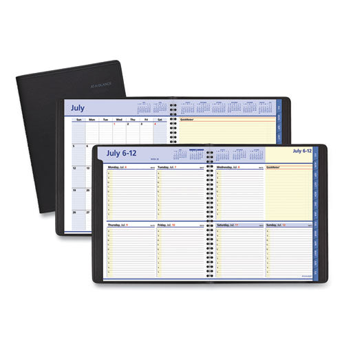 Quicknotes Weekly-monthly Planner, 10 X 8, Black, 2020-2021