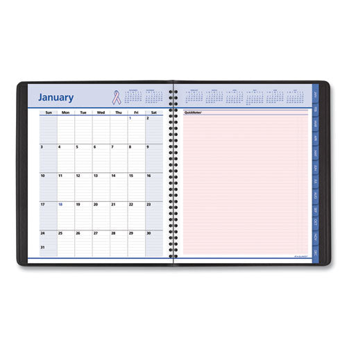 Quicknotes Weekly-monthly Appointment Book, 8 X 10, Black-pink, 2021