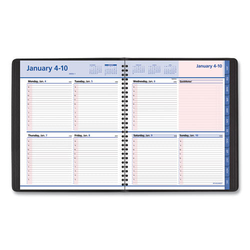 Quicknotes Weekly-monthly Appointment Book, 8 X 10, Black-pink, 2021
