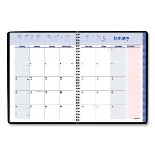 Quicknotes Special Edition Monthly Planner, 11 X 8.25, Black-pink, 2021