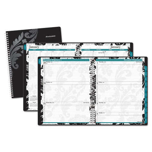Block Format Madrid Weekly-monthly Planner, 11 X 8 1-2, Black-white, 2017