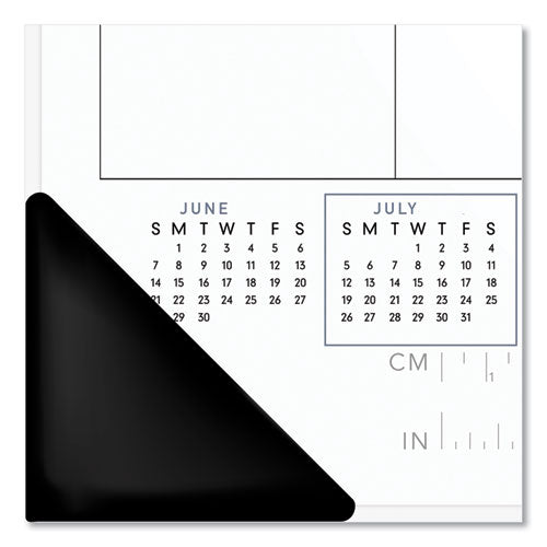 Academic Monthly Desk Pad, 21.75 X 17, Black-white, 2020-2021