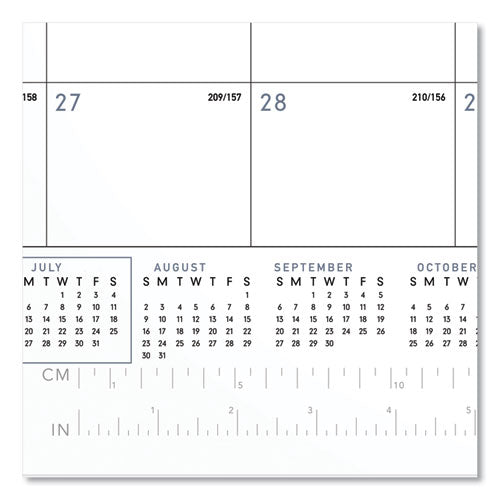 Academic Monthly Desk Pad, 21.75 X 17, Black-white, 2020-2021