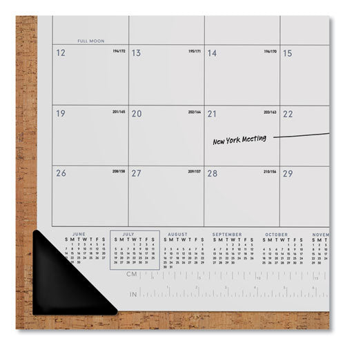 Academic Monthly Desk Pad, 21.75 X 17, Black-white, 2020-2021