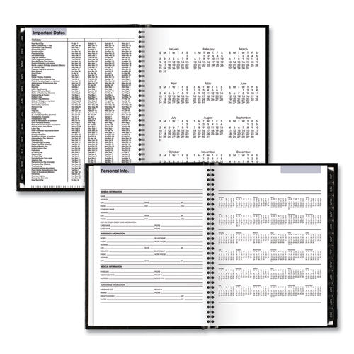 Hardcover Weekly Appointment Book, 11 X 8, Black, 2021