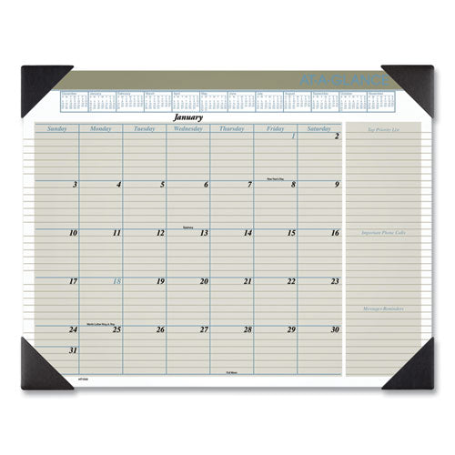 Executive Monthly Desk Pad Calendar, 22 X 17, Buff, 2021